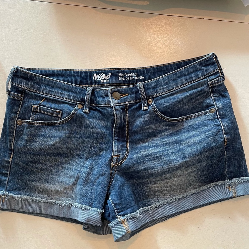 Mossimo Mid-Rise Midi Jean Shorts